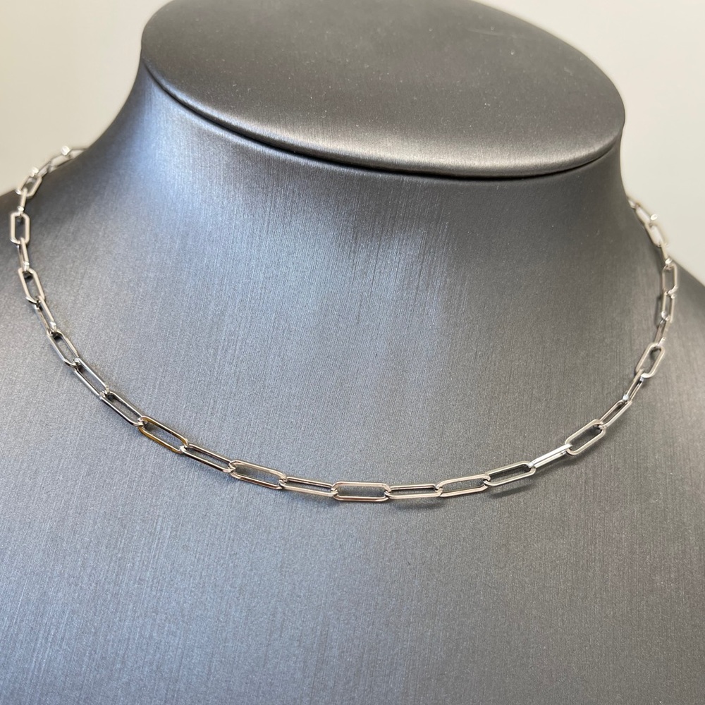 14k Gold Paper Clip Necklace